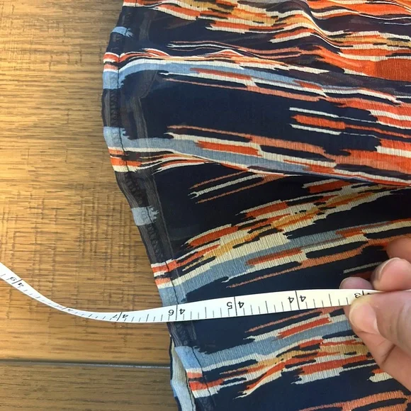 Boho Old Navy Waist-Defined V-Neck Midi Dress Blue Aztec Geometric Print - Picture 10 of 10